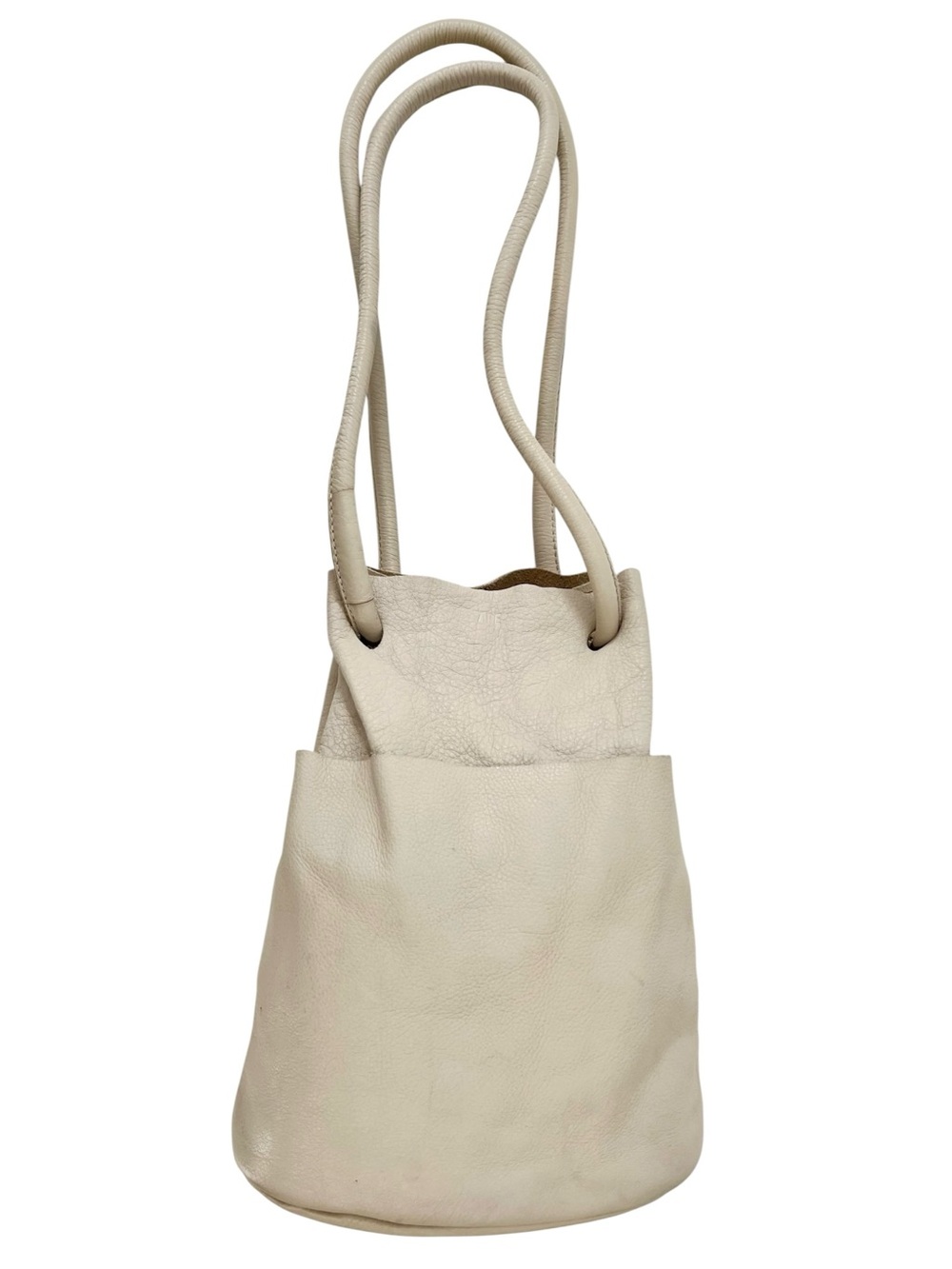 ARE Studio Tube Bag - Stone Gray Off White Cinched Shoulder Bucket Bag